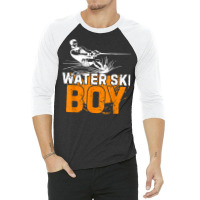 Water Ski Boy Funny Water Skiing Water Sports Waterskiing T Shirt 3/4 Sleeve Shirt | Artistshot