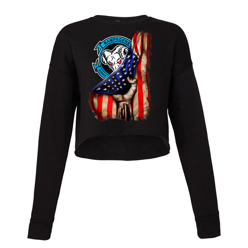 Strike Fighter Squadron 83 (vfa 83) American Flag Raglan Baseball Tee Cropped Sweater by cm-arts | Artistshot