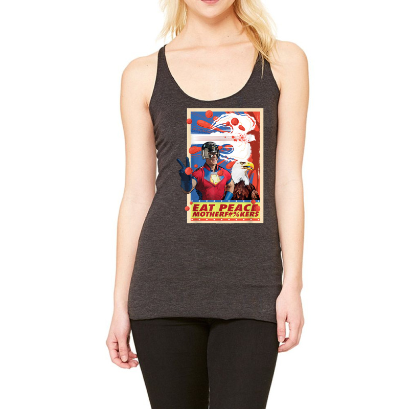 Peacemaker Eat Peace With Eagle T Shirt Racerback Tank | Artistshot