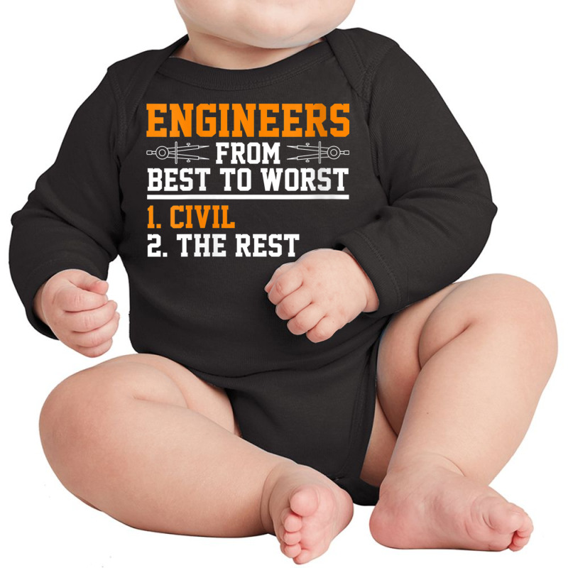 Womens Engineers Best To Worst Civil Engineer Dad V Neck T Shirt Long Sleeve Baby Bodysuit by cm-arts | Artistshot