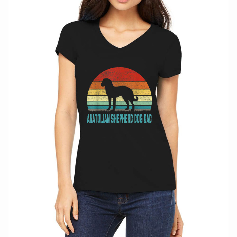 Vintage Anatolian Shepherd Dog Dad   Dog Lover T Shirt Women's V-Neck T-Shirt by cm-arts | Artistshot