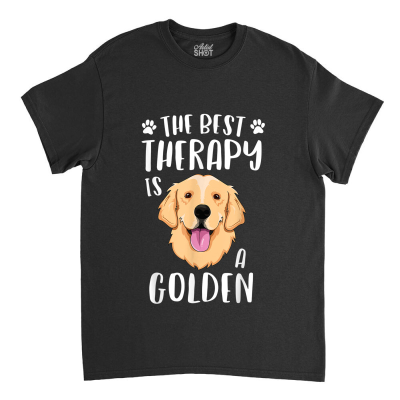 The Best Therapy Is A Golden Retriever Fur Mama Women Dog Classic T-shirt by DevynGiorgio | Artistshot