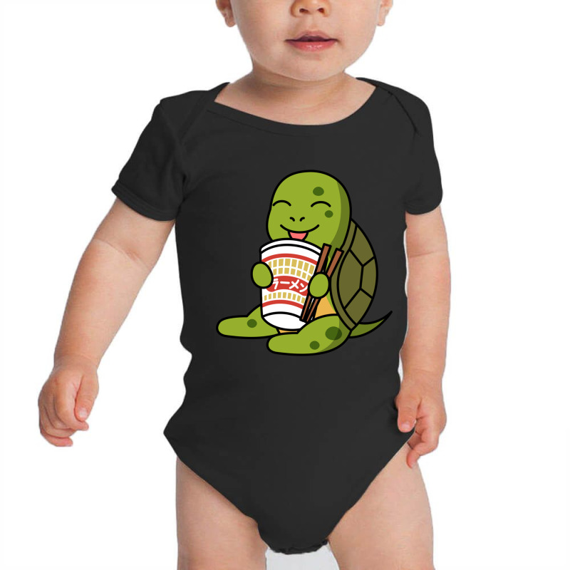 Turtle Eating Instant Ramen Noodles Pet Long Sleeve T Shirt Baby Bodysuit by cm-arts | Artistshot