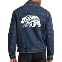 California Republic Grunge Bear Lifestyle Men Denim Jacket | Artistshot