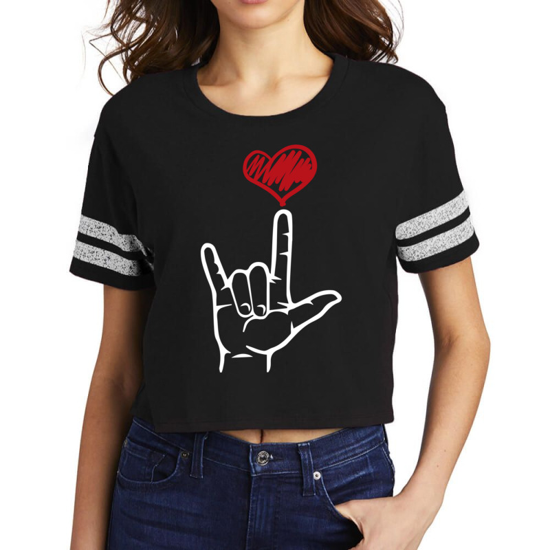 Asl I Love You Hand Heart American Sign Language Pullover Hoodie Scorecard Crop Tee by cm-arts | Artistshot