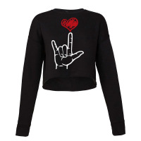 Asl I Love You Hand Heart American Sign Language Pullover Hoodie Cropped Sweater | Artistshot