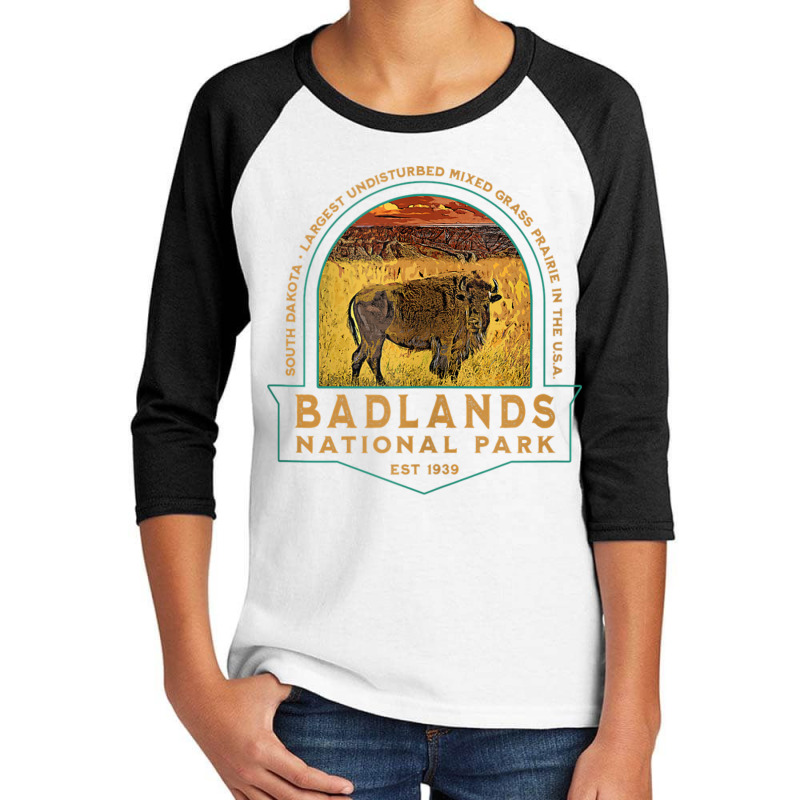 Badlands National Park South Dakota Bison Vacation Souvenir Tank Top Youth 3/4 Sleeve by cm-arts | Artistshot