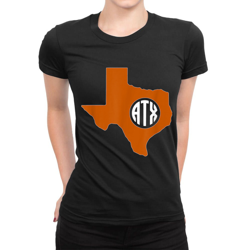 Austin Texas Lone Star State Outline T Shirt Ladies Fitted T-Shirt by cm-arts | Artistshot