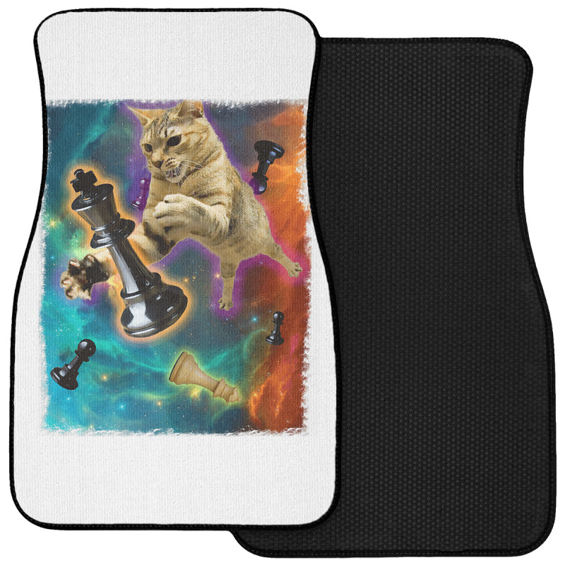 Cats In Space Chess Set Pieces Premium T Shirt Front Car Mat | Artistshot