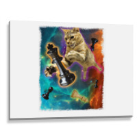 Cats In Space Chess Set Pieces Premium T Shirt Metal Print Horizontal | Artistshot