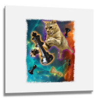 Cats In Space Chess Set Pieces Premium T Shirt Metal Print Square | Artistshot