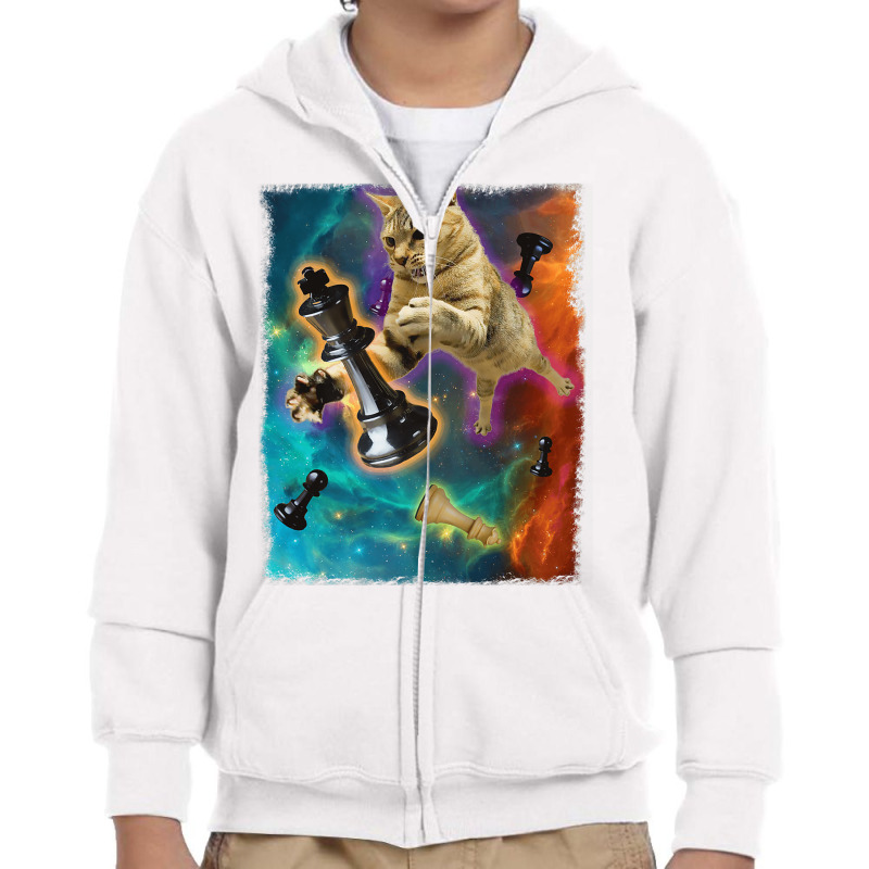 Cats In Space Chess Set Pieces Premium T Shirt Youth Zipper Hoodie | Artistshot