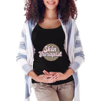 Skin Therapist Esthetician Leopard Skincare Maternity Scoop Neck T-shirt | Artistshot