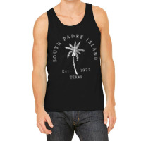 Retro Cool South Padre Island Texas Beach Palm Tree Novelty Long Sleev Tank Top | Artistshot