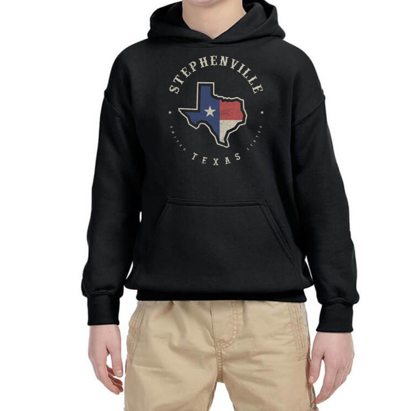 Vintage Stephenville Texas State Flag Map Souvenir Gift Long Sleeve T Youth Hoodie by cm-arts | Artistshot