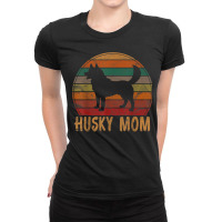 Retro Husky Mom Gift Dog Mother Pet Siberian Huskies Mama Ladies Fitted T-shirt | Artistshot