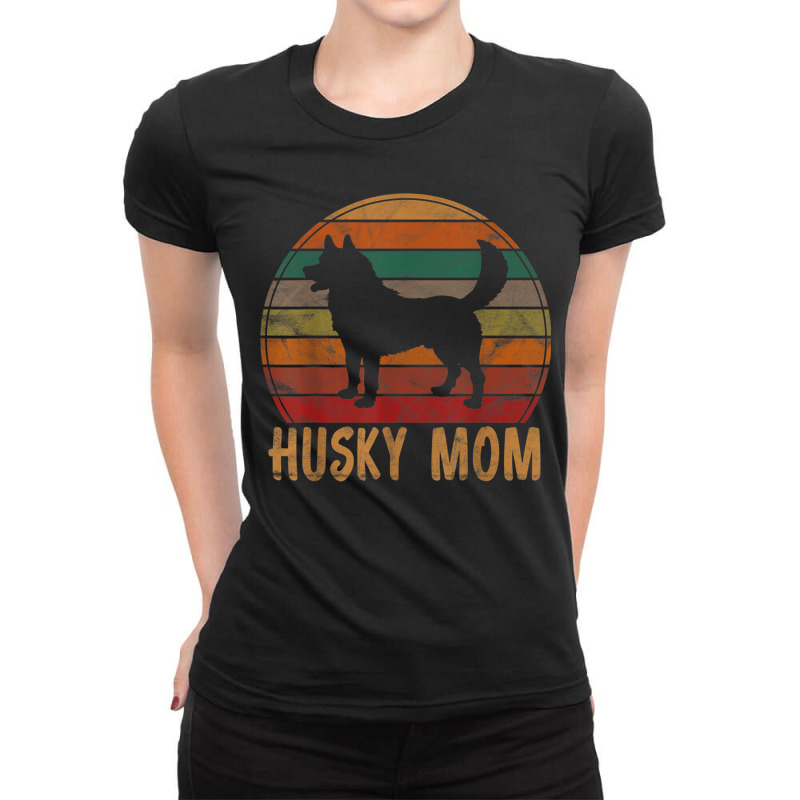 Retro Husky Mom Gift Dog Mother Pet Siberian Huskies Mama Ladies Fitted T-Shirt by SorenKim | Artistshot