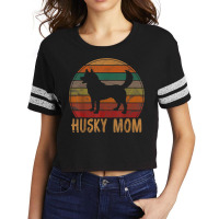 Retro Husky Mom Gift Dog Mother Pet Siberian Huskies Mama Scorecard Crop Tee | Artistshot