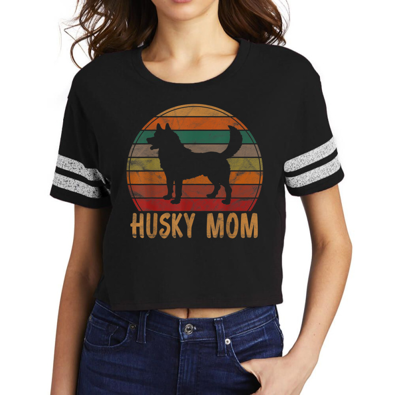 Retro Husky Mom Gift Dog Mother Pet Siberian Huskies Mama Scorecard Crop Tee by SorenKim | Artistshot