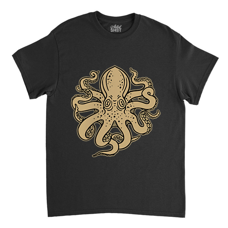 Octopus, Old School Sailor Tattoo Clipper Ship And Swallows Classic T-shirt by SelwynOman | Artistshot