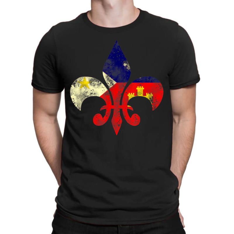 Louisiana Cajun Proud Acadiana Flag Distressed Fleur T-shirt | Artistshot