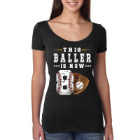 8th Birthday Baseball Boy Eight Year Old Baseball Player Women's Triblend Scoop T-shirt | Artistshot