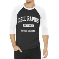 Dell Rapids South Dakota Sd Vintage State Athletic Style T Shirt 3/4 Sleeve Shirt | Artistshot