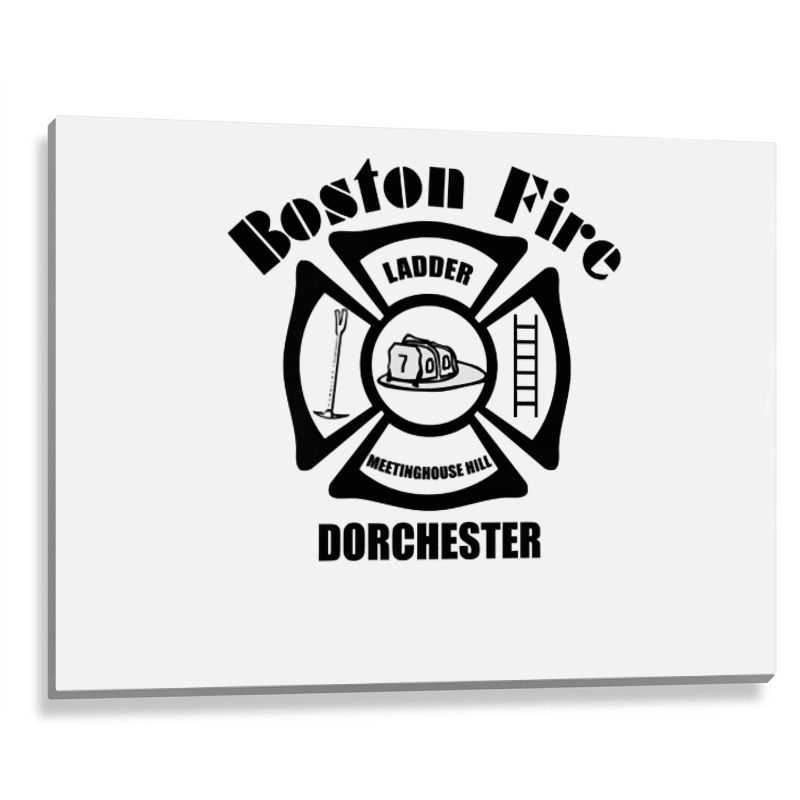 Boston Fire Department Ladder 7 King Of The Hill  Dark Print T Shirt Metal Print Horizontal | Artistshot