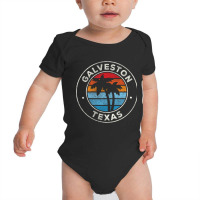 Galveston Texas Tx Vintage Graphic Retro 70s Long Sleeve T Shirt Baby Bodysuit | Artistshot