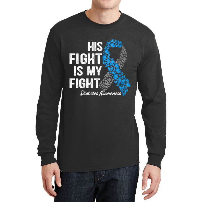 Womens T1d Apparel His Fight Is My Fight Type 1 Diabetes Awareness V N Long Sleeve Shirts by cm-arts | Artistshot