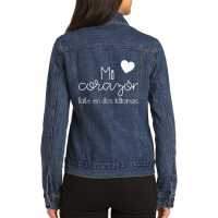 Mi Corazon Late En Dos Idiomas Bilingual Ladies Denim Jacket | Artistshot