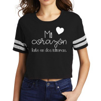 Mi Corazon Late En Dos Idiomas Bilingual Scorecard Crop Tee | Artistshot