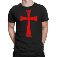 Distressed Crusader Knights Templar Cross T-shirt | Artistshot