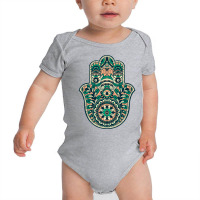 Hamsa Hand Of Fatima Mandala Design Protection Talisman Pullover Hoodi Baby Bodysuit | Artistshot