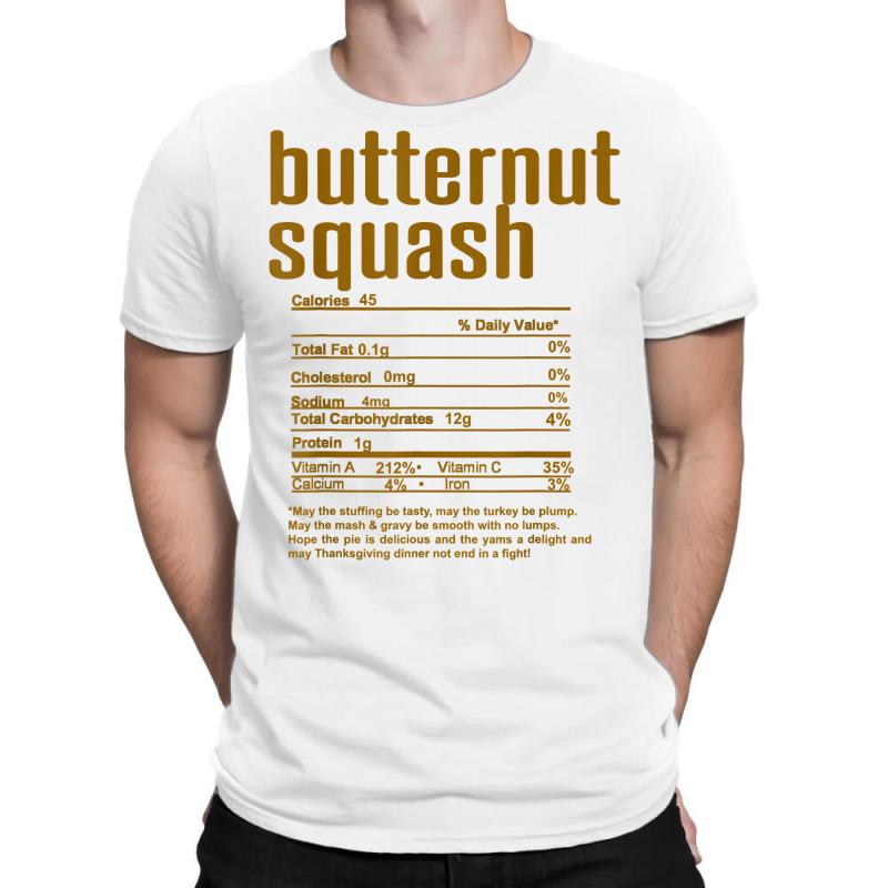 Thanksgiving Christmas Butternut Squash Nutritional Facts T Shirt T-Shirt by cm-arts | Artistshot