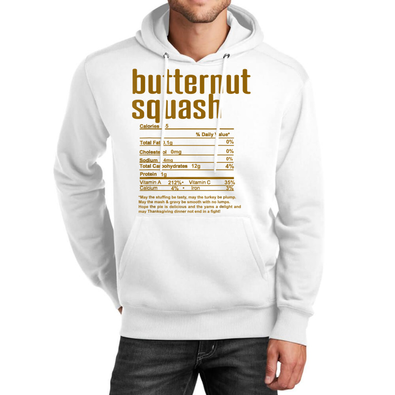 Thanksgiving Christmas Butternut Squash Nutritional Facts T Shirt Unisex Hoodie by cm-arts | Artistshot