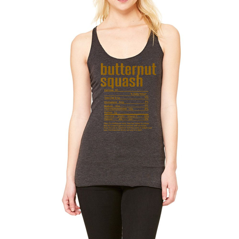 Thanksgiving Christmas Butternut Squash Nutritional Facts T Shirt Racerback Tank by cm-arts | Artistshot