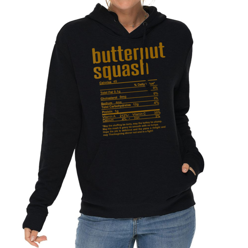 Thanksgiving Christmas Butternut Squash Nutritional Facts T Shirt Lightweight Hoodie by cm-arts | Artistshot