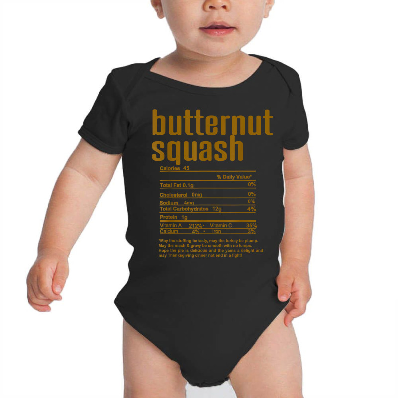 Thanksgiving Christmas Butternut Squash Nutritional Facts T Shirt Baby Bodysuit by cm-arts | Artistshot