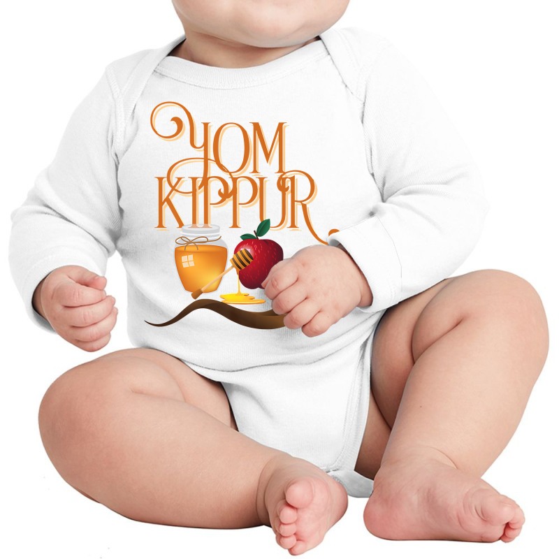 Happy Yom Kippur Jewish Day Of Atonement Premium T Shirt Long Sleeve Baby Bodysuit by sarlesfo | Artistshot