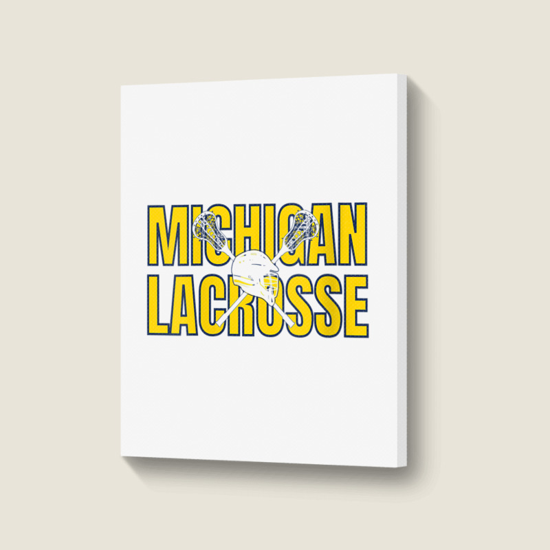 Womens Michigan Lacrosse Helmet Mi Lax The Wolverine State Gift V Neck Portrait Canvas Print | Artistshot