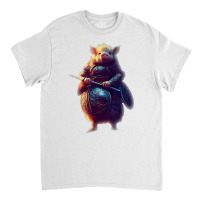 Cute Piggy Viking Character Dynamic Pose Armor Helmet T Shirt Classic T-shirt | Artistshot