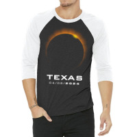 Total Solar Eclipse 2024 Texas Long Sleeve T Shirt 3/4 Sleeve Shirt | Artistshot