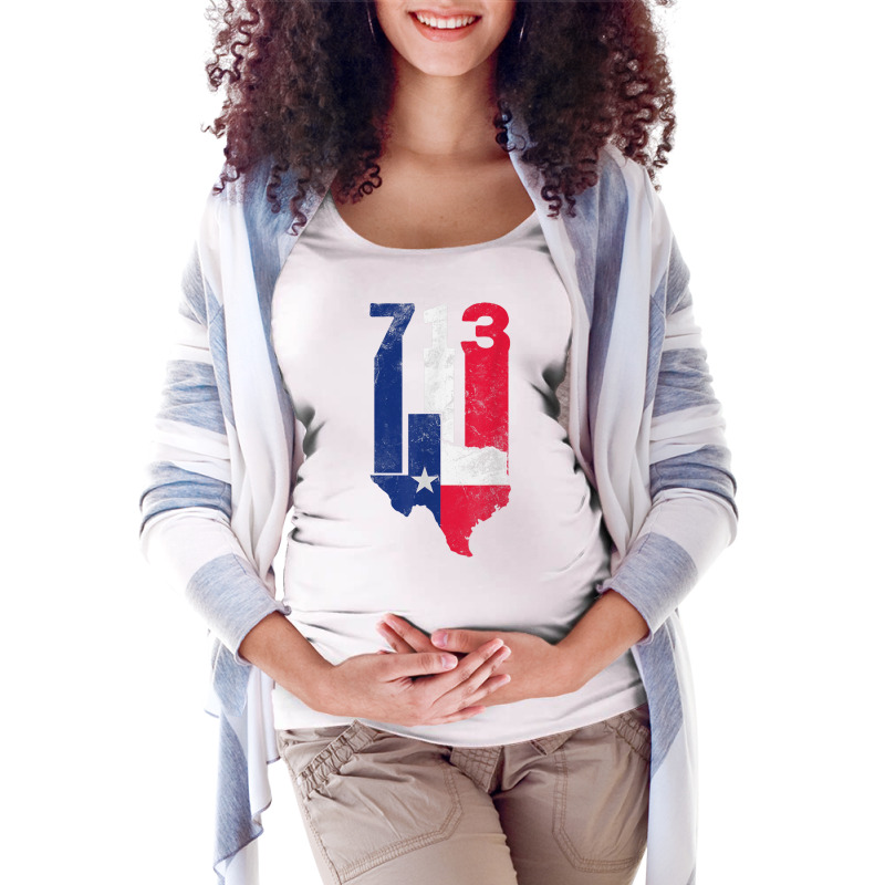 Houston City In Texas The Lone Star State For 713 T Shirt Maternity Scoop Neck T-shirt by cm-arts | Artistshot