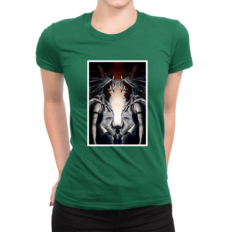 Mononoke Wolf Anime Ladies Fitted T-Shirt by kartikasari | Artistshot