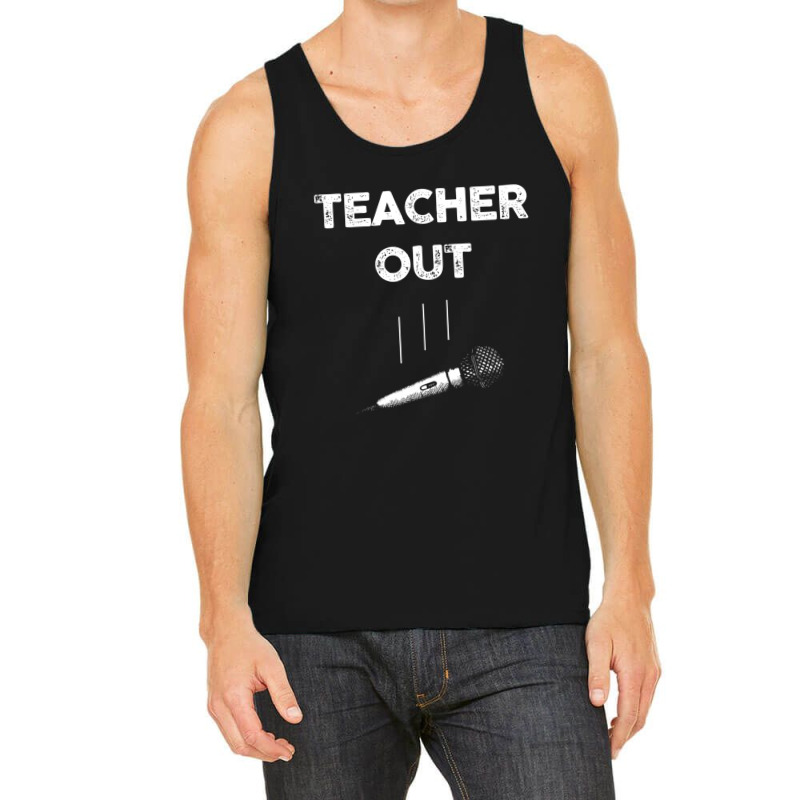 Retired Teacher Out Mic Drop Retirement End Of School Year Tank Top | Artistshot