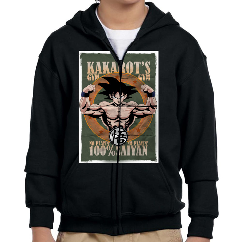 Sangoku S Gym 100 Saiyan Youth Zipper Hoodie by SANDRAWILLIAMS | Artistshot