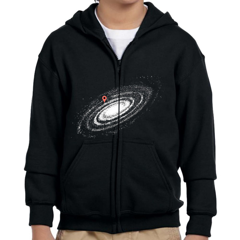 Awesome You Are Here Milky Way Galaxy Premium T Shirt Youth Zipper Hoodie by cm-arts | Artistshot