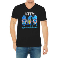 Happy Hanukkah Gnomes Menorah Dreidel Jewish Holiday T Shirt V-neck Tee | Artistshot