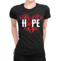 Hiv Aids Awareness Month Hope Ribbon Red World Aids Day T Shirt Ladies Fitted T-shirt | Artistshot